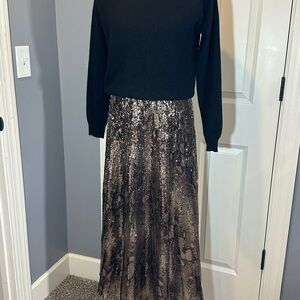 Ralph Lauren animal print, full sequin Maxi Skirt size 4